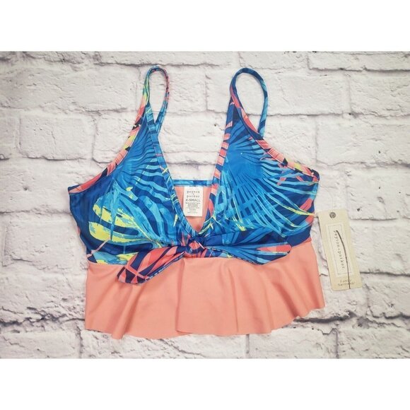 NEW Peyton & Parker Women's Size X-Small Tropical Print Bikini Swimsuit Top - Picture 1 of 3